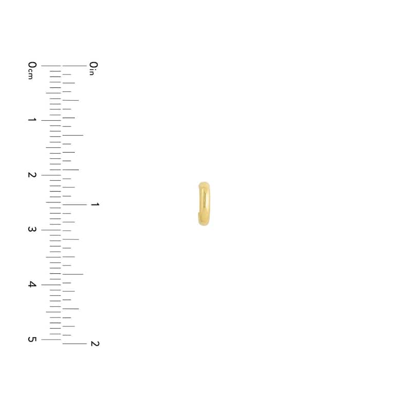 Curata 14k Yellow Gold 9x2mm Baby J Hoop Earrings -