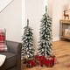 preview thumbnail 13 of 13, Pre-Lit Pencil Flocked Alpine Artificial Christmas Tree - Clear Lights
