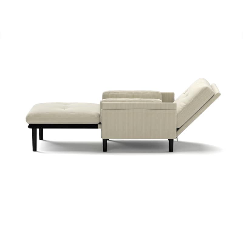 Corduroy Multi-Functional Adjustable Sofa, Convertible Lounge Chair and Guest Bed