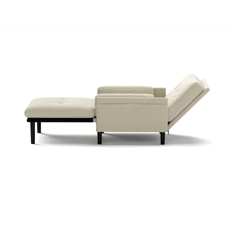 Corduroy Convertible Sofa, Ergonomic Lounge Chair and Bed