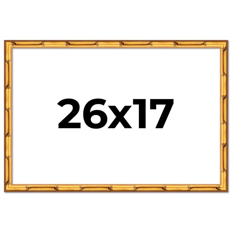26x17 Frame Gold Bamboo Picture Frame Modern Photo Frame Includes UV Acrylic Shatter Guard Front Acid Free Foam Backing Board