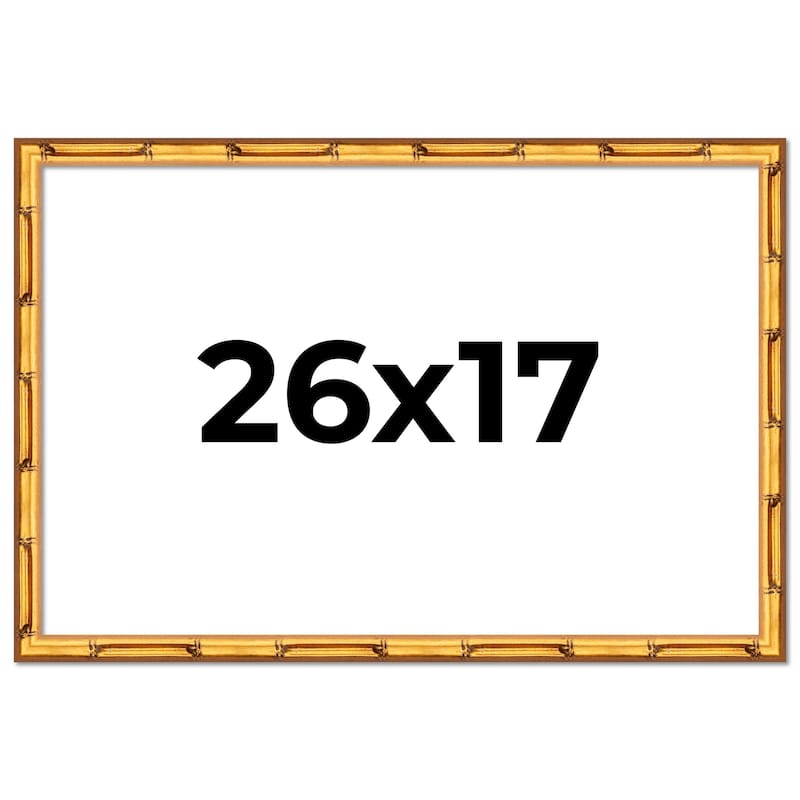 26x17 Frame Gold Bamboo Solid Wood Picture Frame | 1 Inch Moulding