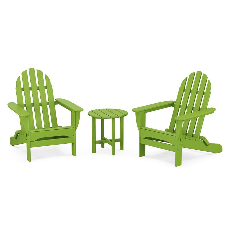 POLYWOOD Classic Folding Adirondack 3-Piece Set - Lime
