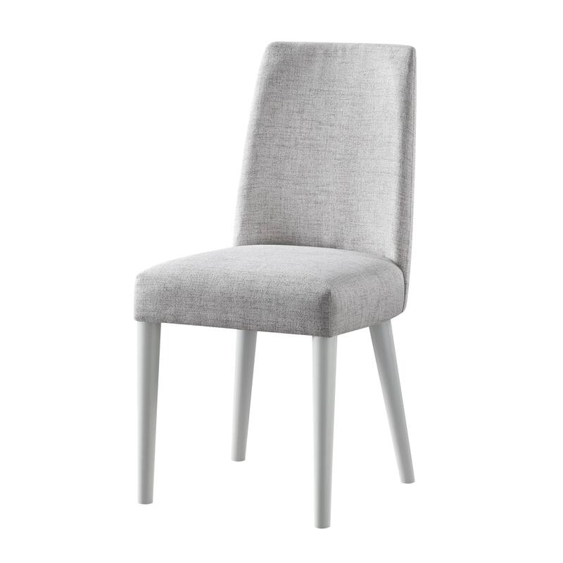 HomeRoots 23" Gray Solid Wood And Fabric Upholstered Parsons Chair - 23.25 in. x 37.00 in. x 18.50 in.