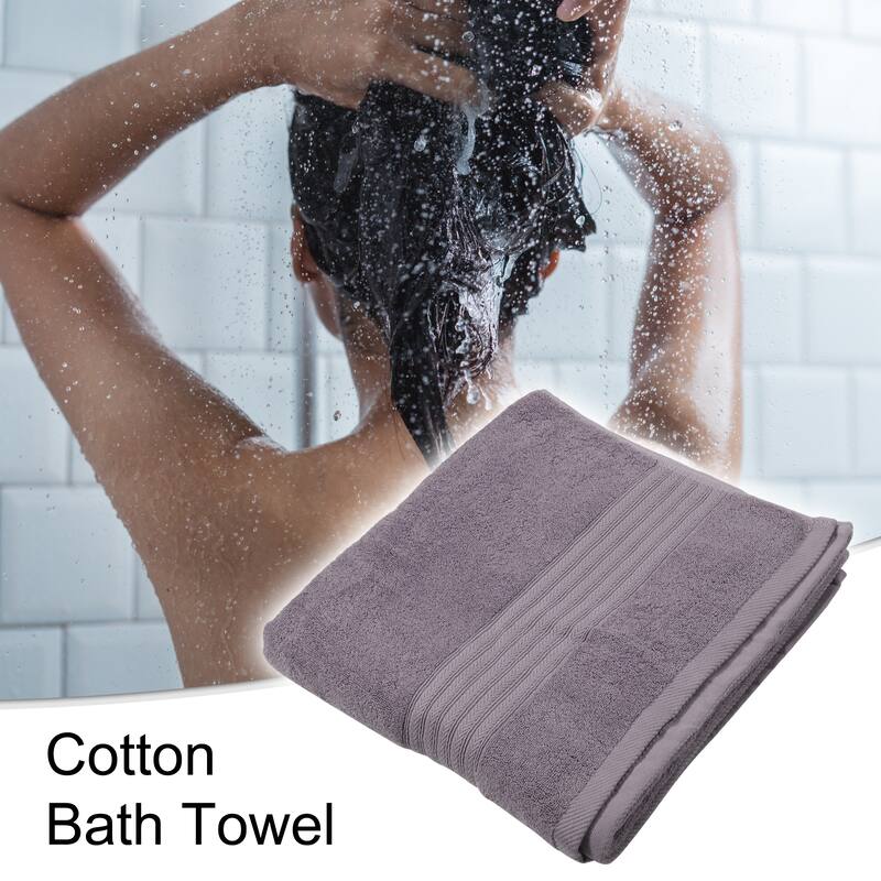 1pc Soft Absorbent Cotton Bath Towel for Bathroom 55.12"x27.17" - Purple