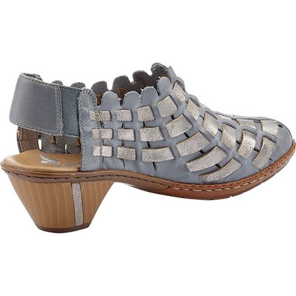 rieker sina leather woven heeled shoes