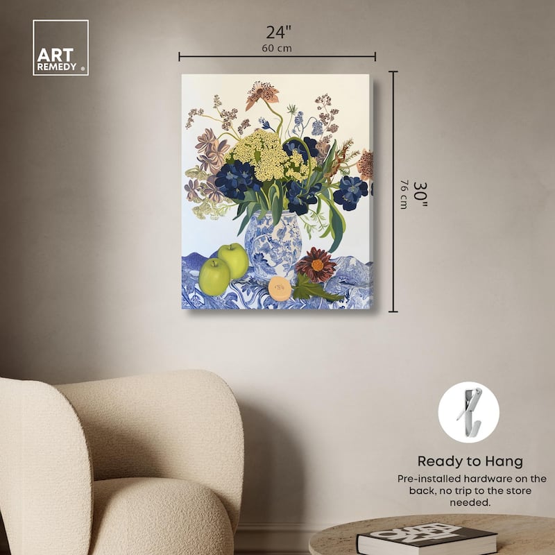 Flowers and Fruit Canvas by Art Remedy, Gallery Wrapped