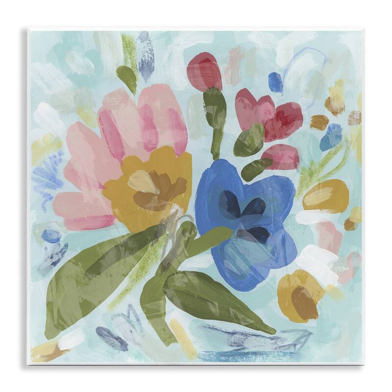 Stupell Stylish Pop Flowers Wall Plaque Art Design By June Erica Vess - 12 x 12