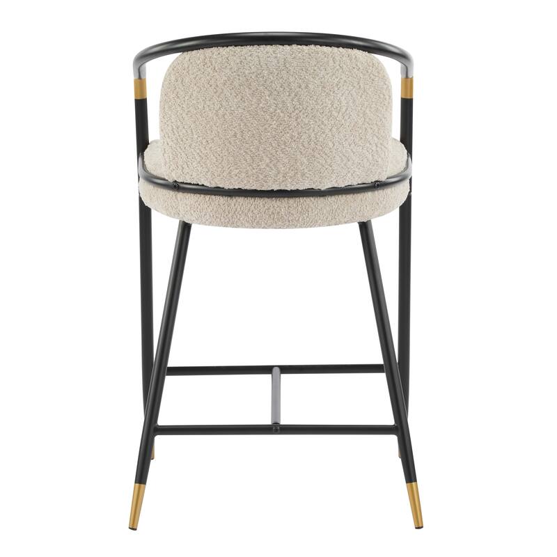 Roomfitters Upholstered Counter Stool Set of 2, Modern Metal Frame Bar Stool for Kitchen Island