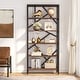 preview thumbnail 1 of 36, 71" Industrial Bookshelf, 6 Tier Rustic Brown Wood Etagere Bookcase, Open Book Shelves Rusic brown