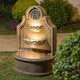 preview thumbnail 2 of 13, Glitzhome 37.25"H Oversized 3-Tier Single Spout European Style Polyresin Wall Fountain with LED Lights