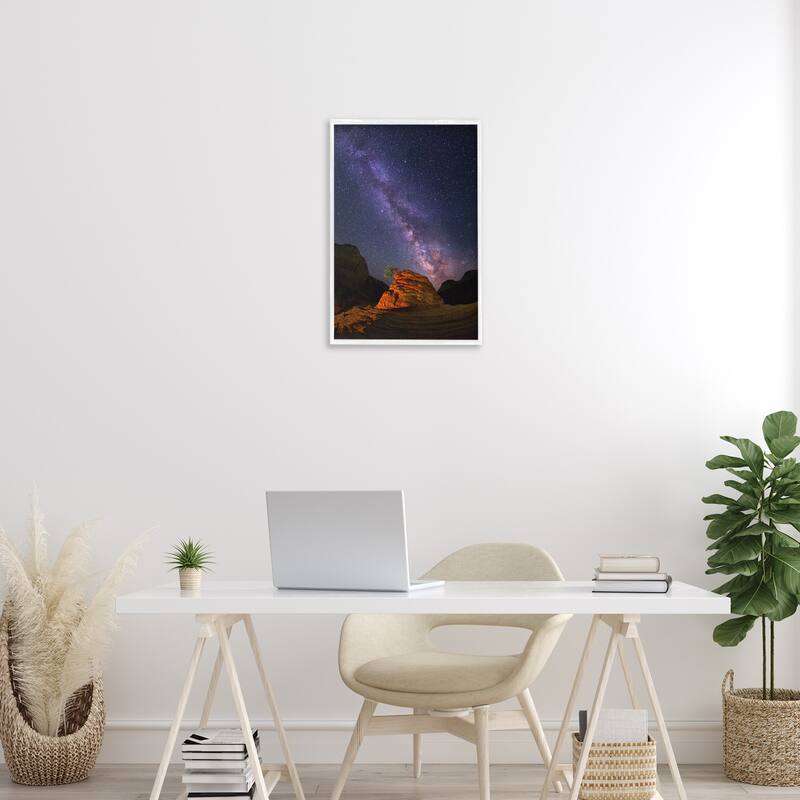 Stupell Milky Way Stars over Canyon Framed Giclee Art Design By Royce Bair