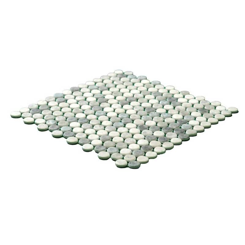 The Tile Life Eterna Penny 12x12 Round Glass Mosaic Floor, Wall & Backsplash Tile