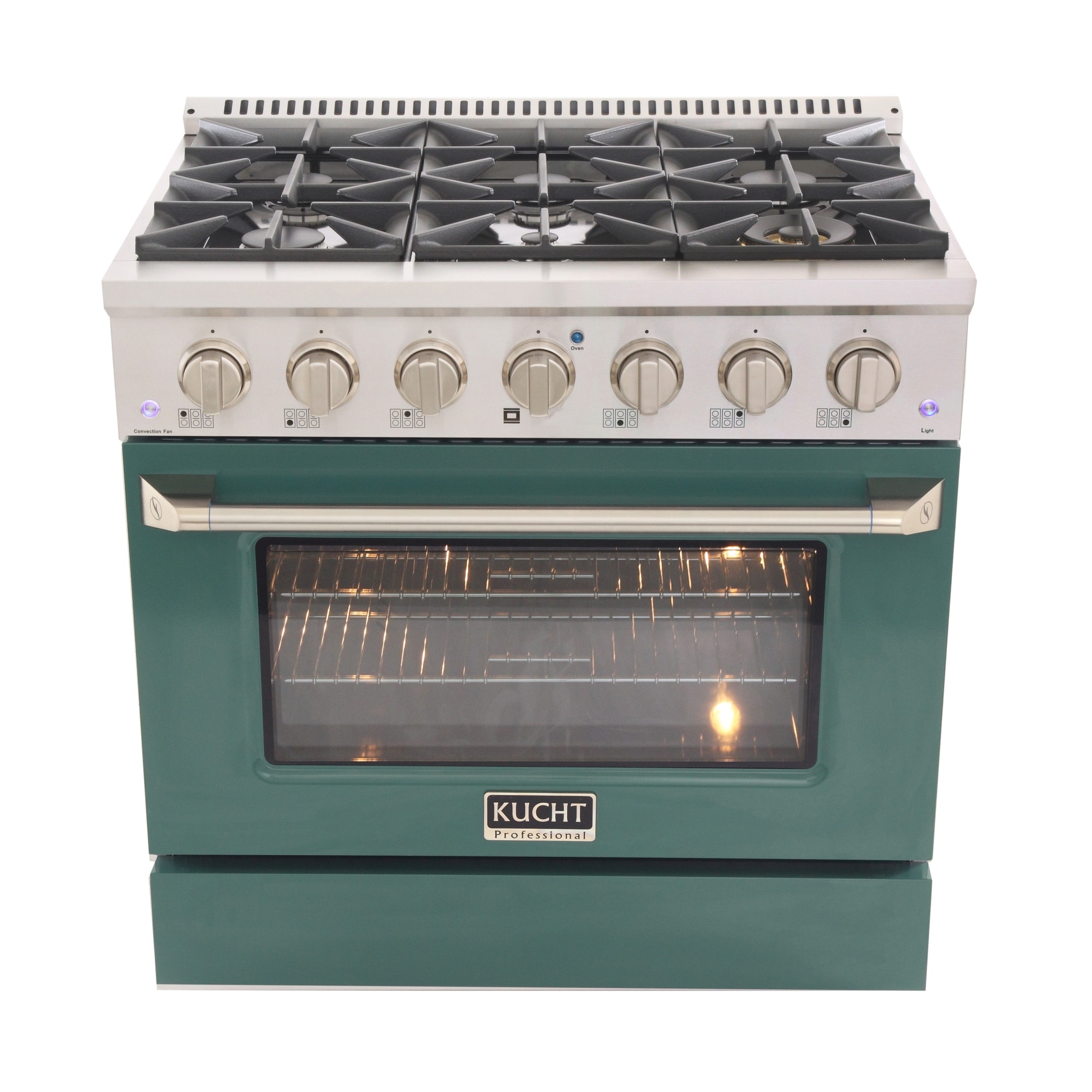 KUCHT 36 in. 5.2 cu. ft. Dual Fuel Range for Propane Gas with Sealed Burners and Convection Oven in Stainless Steel