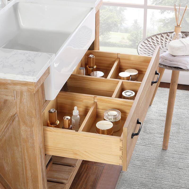 Villareal Bath Vanity with Composite Stone Top without Mirror
