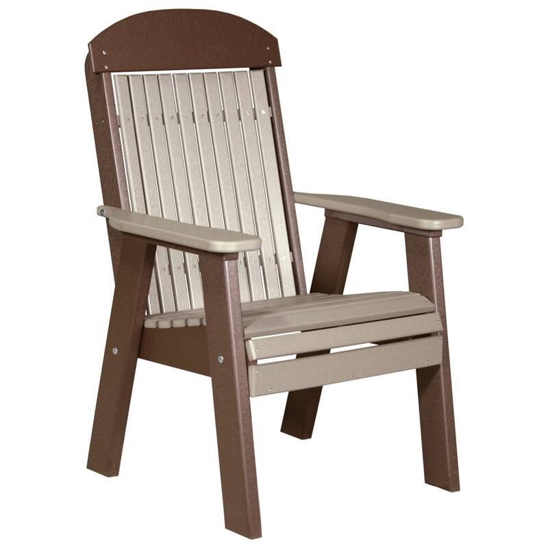 Poly Lumber Classic Bench - 2' - Weatherwood & Chestnut Brown