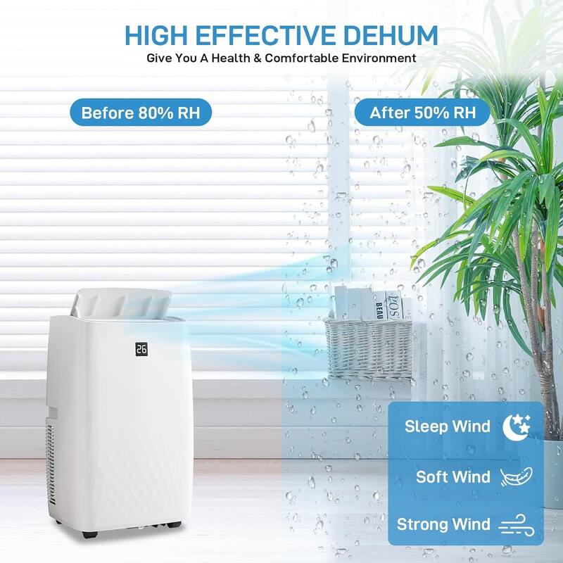 Portable Air Conditioner with Remote Control, 14000BTU air cooler