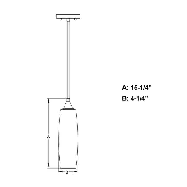 Milano Mini Pendant Ceiling Light Black and White Glass - 4.25-in. W x 15.25-in. H x 4.25-in. D