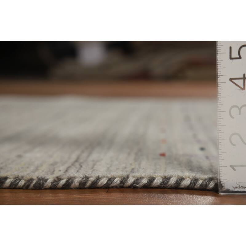 Hand Knotted Oriental 100% Wool Carpet Tribal Animal Pictorial Greys & Charcoal Gabbeh Area Rug - 7' 9'' X 5' 1''