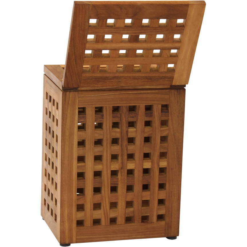 Grate Teak Waste Basket