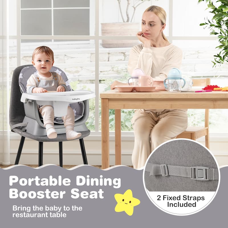 Gymax 16-in-1 Baby High Chair w/ Activity Center Booster Seat Building