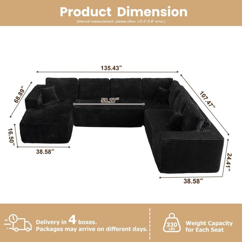 ​​OVIOS 4-Piece L-Shape Chaise Lounge Set​