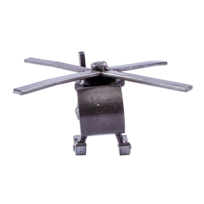 Novica Handmade Rustic Helicopter Upcycled Auto Part Sculpture