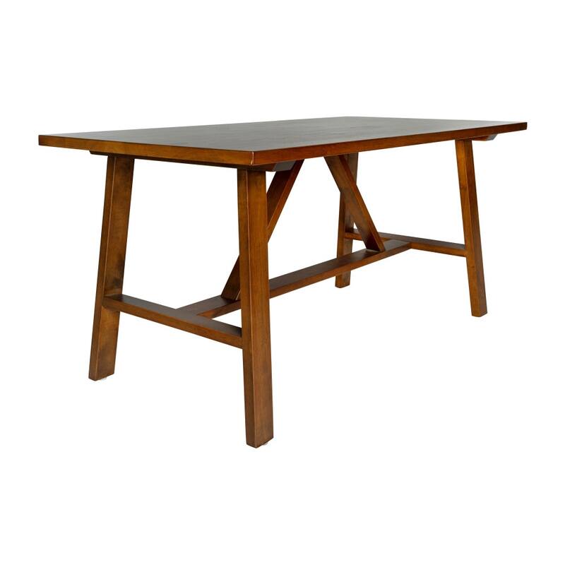 Farmhouse Style Trestle Base Solid Wood Coffee Table