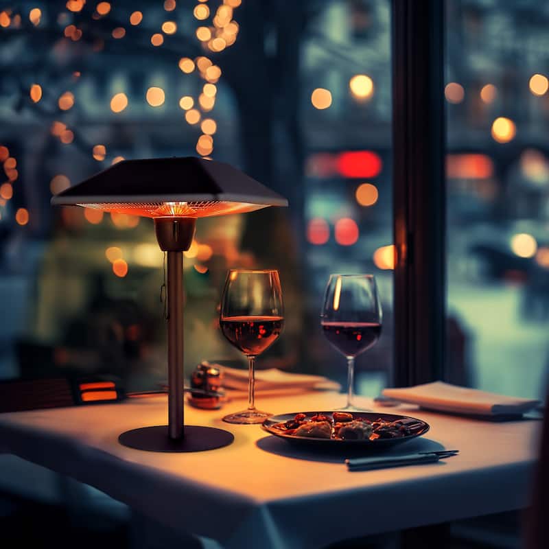 1500W Electric Tabletop Patio Heater, Infrared Electric Outdoor Heater, Portable Heater 5100 BTU