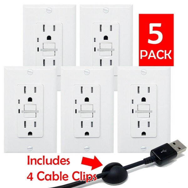 GFCI GFI UL TR Tamper Resistant Receptacle Outlet IVORY 6 Pack 15A