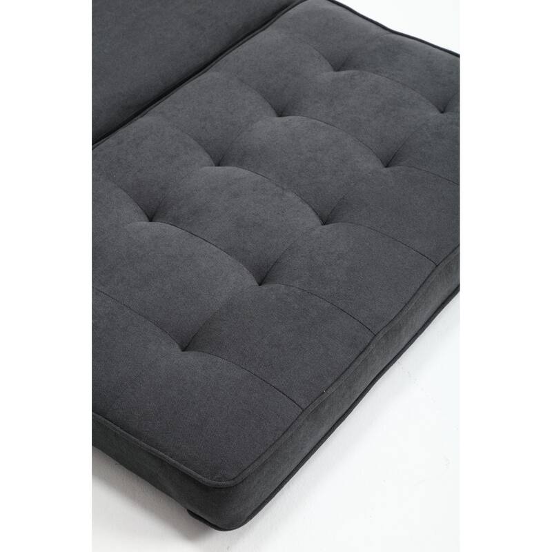 3 Fold Loveseat Convertible Pull-out Sleeper Sofa Bed, Velvet Futon Sofa with 2 Pillow and Pockets 2-seat Armchair