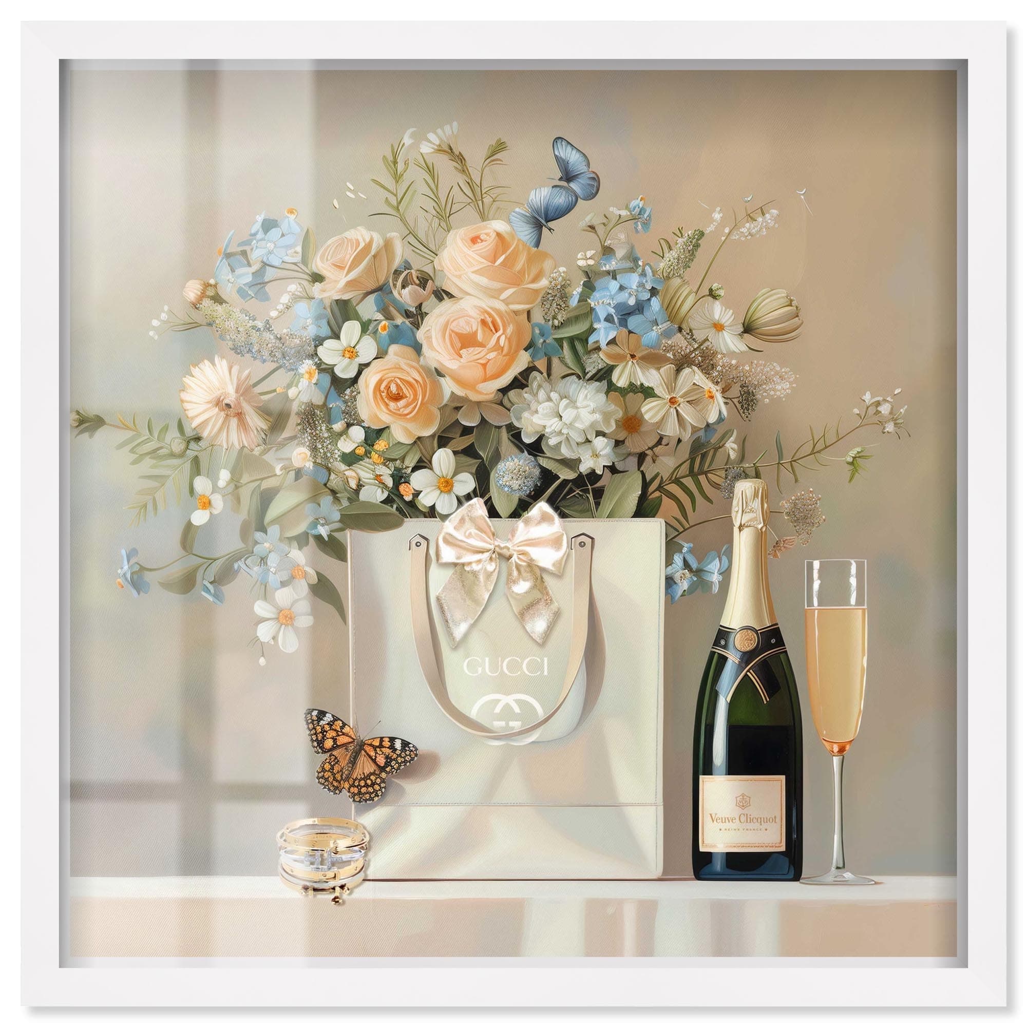 Jewelry Bow Shopping Fashion Art Shadowbox Print by Art Remedy