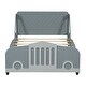 preview thumbnail 56 of 58, Car-Shaped Platform Bed with Wheels, Wood Bed Frame for Kids Boys Girls, No Box Spring Needed