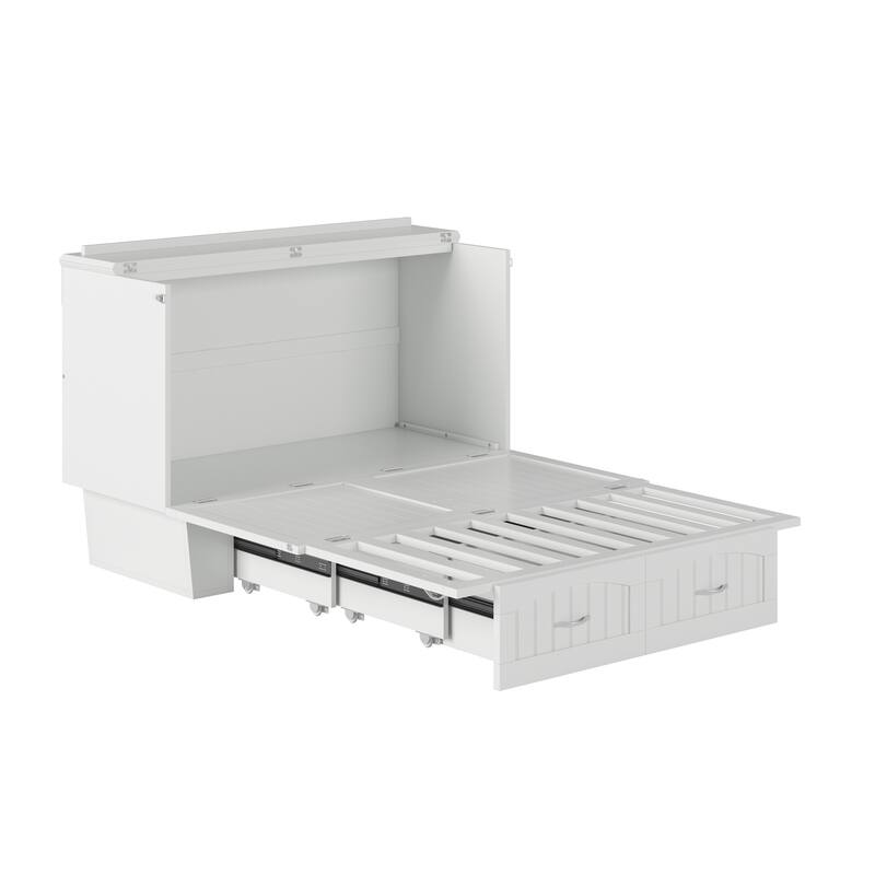 Nantucket Murphy Bed Chest with Mattress and Built-in Charging Station