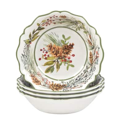 Certified International Winters Forest 8.5" Melamine All Purpose Bowls, Set of 4 - 8.25" Diameter x 2"