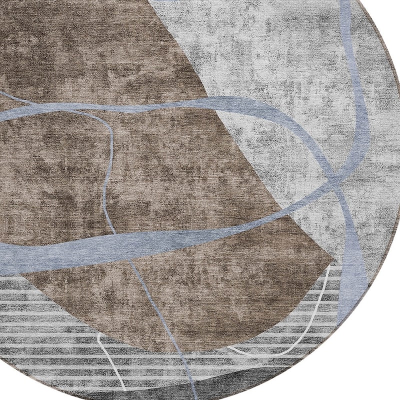 HomeRoots Abstract Transitional Rectangle Outdoor Rug