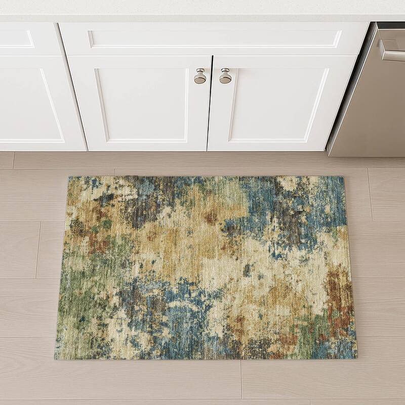 Machine Washable Indoor/ Outdoor Casual Contemporary Chantille Rug