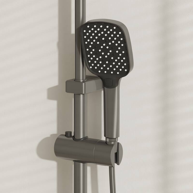 Shower System with LED Temperature Display, 4 Function Shower Panel Waterfall Tub Spout,Shower Faucet Set