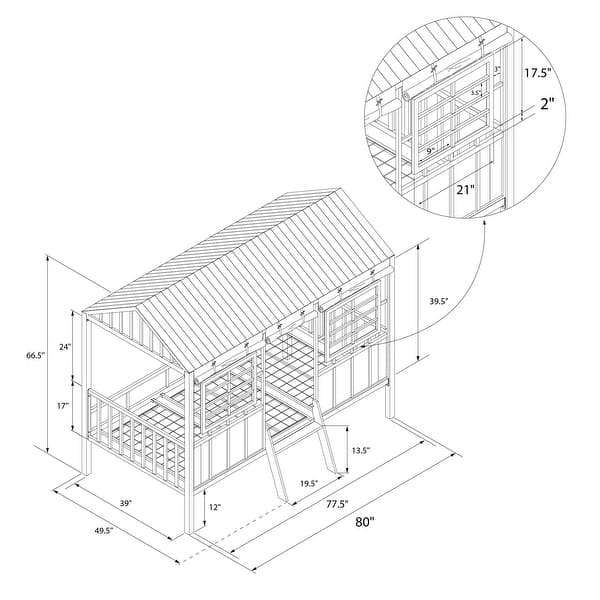 dimension image slide 1 of 2, Little Seeds Rowan Valley Forest Loft Bed