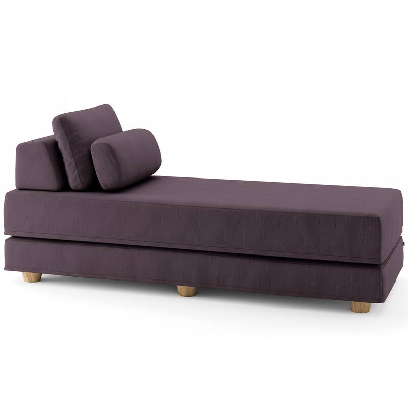 Jaxx Balshan Cushioned Micro-velvet Convertible Chaise Lounge Daybed