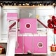 preview thumbnail 14 of 22, Full Size Solid Wood Loft Bed with Tent and Tower, Castle Elements Pink