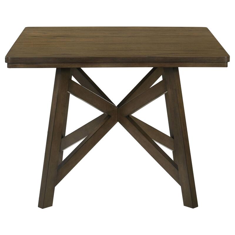 Kana Counter Height Dining Table, Brown Wood, Square 47 Inch Top
