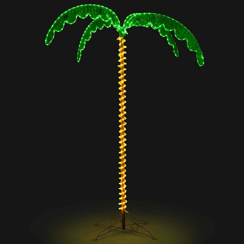 Costway 7.5 FT Lighted Palm Tree with 332 LED Lights Holographic Trunk - See Details