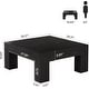 preview thumbnail 16 of 33, 39.4-Inch Square Coffee Table for Living Room, Farmhouse All Wooden Center Table