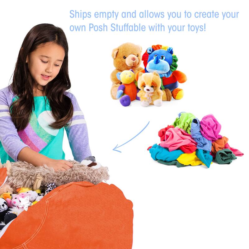 Kids' Stuffed Animal Storage Bean Bag Chair Cover or Toy Organizer