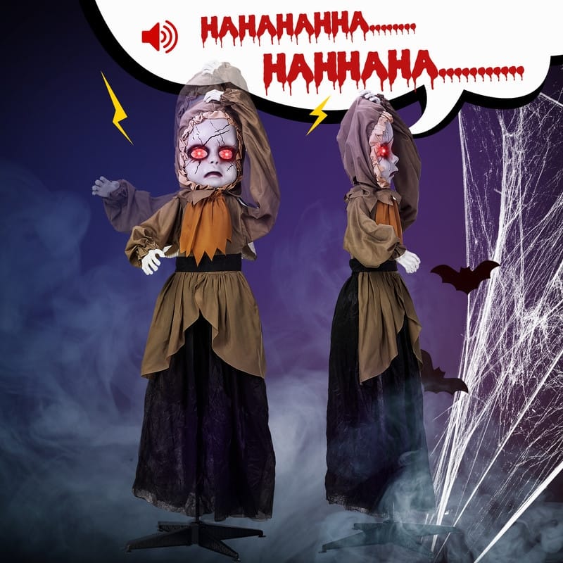 5.3Ft Animatronic Creepy Doll Halloween Decoration