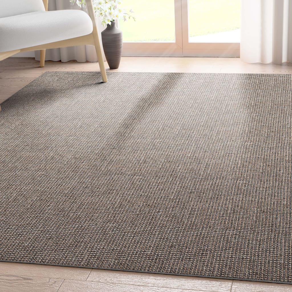 Well Woven Jute Airedale Solid & Striped Flat-Weave Area Rug - 5' x 7'