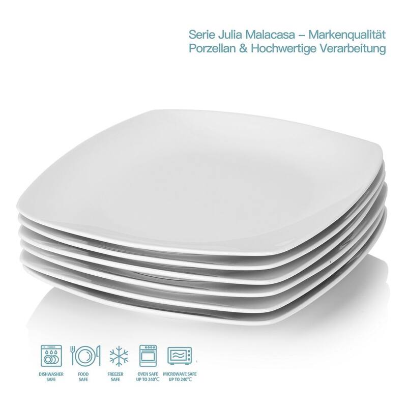 MALACASA Julia Porcelain Dinner Plates (Set of 6)