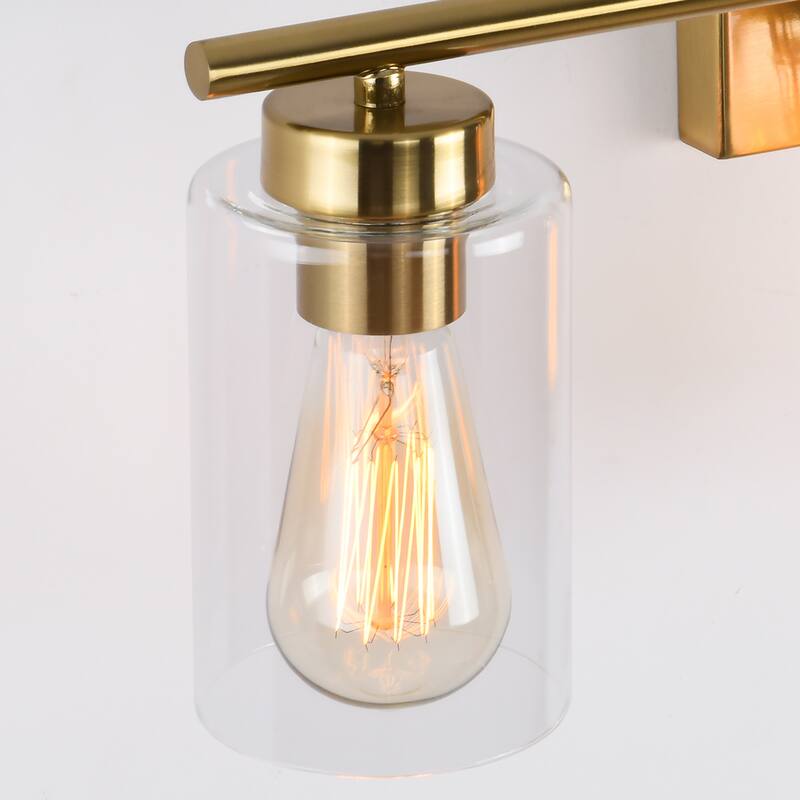 22.83 in. 3-Light Modern Wall Sconce Bathroom Vanity Light with Glass Shade