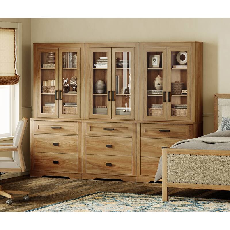 3 Tier Bookcase with Drawer,73.3" Tall Floor Standing Bookshelf